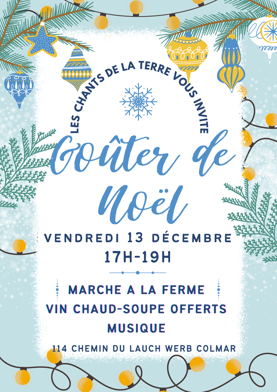 KI generiert: Das Bild ist ein festliches Poster, das zu einer Weihnachtsfeier am Freitag, den 13. Dezember, einlädt. Es bietet Informationen über den Veranstaltungsort und verspricht Glühwein, Suppe, Musik und einen Bauernmarkt.