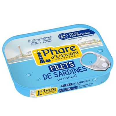 Photo de produit pour Filets de sardines au naturel 100g