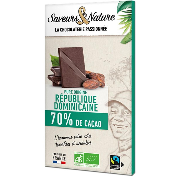 Photo de produit pour Chocolat noir 70% République Dominicaine 80g
