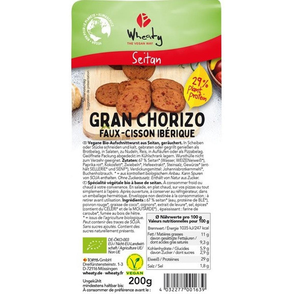 Photo de produit pour Faux-cisson ibérique, à base de Seitan, végan, 200g