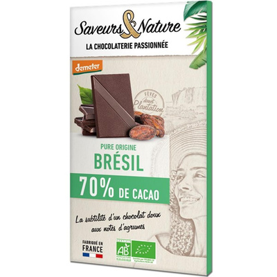 Photo de produit pour Chocolat noir 70% de cacao Brésil 80g