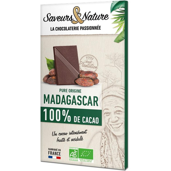 Photo de produit pour Chocolat noir 100% cacao  Madagascar 80g