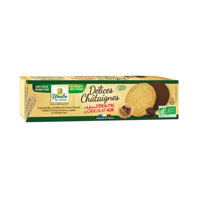 Photo de produit pour Délices d'épeautre aux châtaignes nappées de chocolat 175g