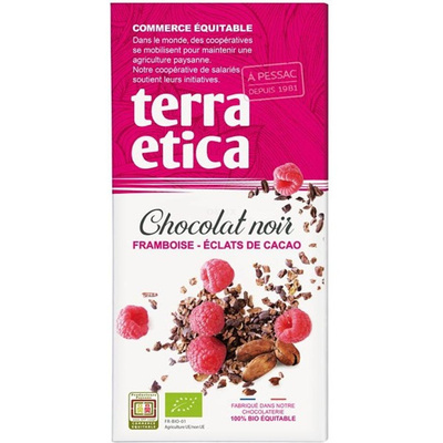 Photo de produit pour Tablette chocolat noir framboise - éclats de cacao 100g
