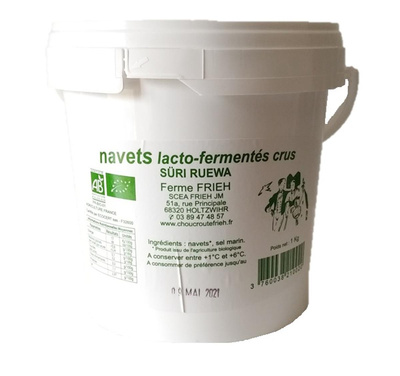 Photo de produit pour Navets lacto-fermentés crus 1kg