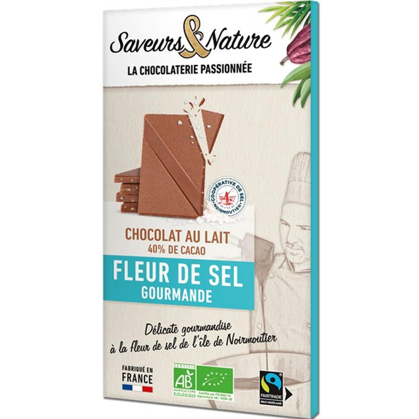 Photo de produit pour Chocolat au lait à la fleur de sel 80g