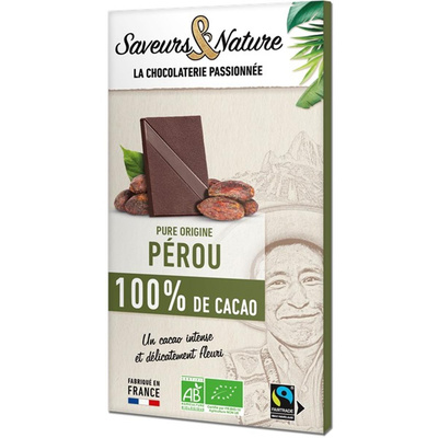 Photo de produit pour Chocolat noir 100% de cacao  Pérou 80g