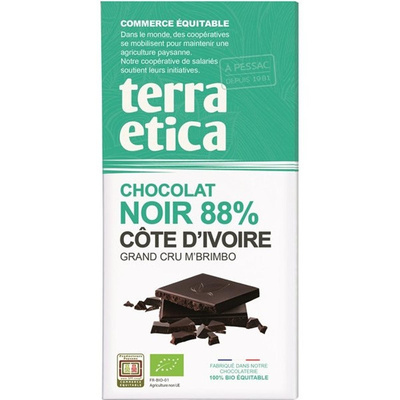 Photo de produit pour Tablette chocolat noir 88% Côte d'Ivoire 100g