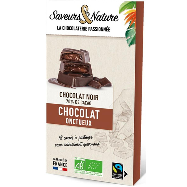 Photo de produit pour Carrés fourrés fondant enrobés de chocolat noir 18p 80g