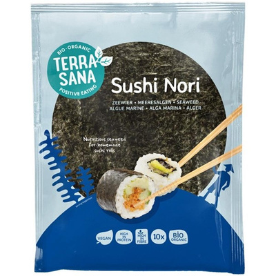 Photo de produit pour Feuilles de nori grillé pour sushi, 10 feuilles 25g