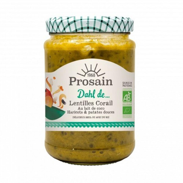 Photo de produit pour Dahl de lentilles corail au lait de coco, haricots et patate douce 360g