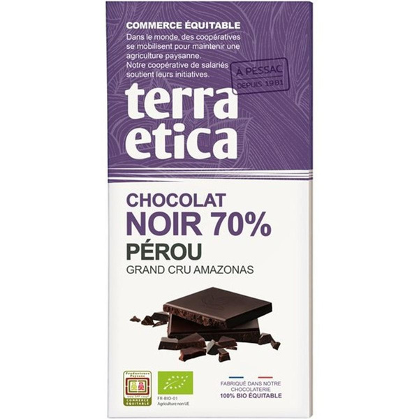 Photo de produit pour Tablette chocolat noir 70% Pérou 100g