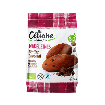 Photo de produit pour Madeleines aux pépites de chocolat, sans gluten sans lactose (x6) 180g