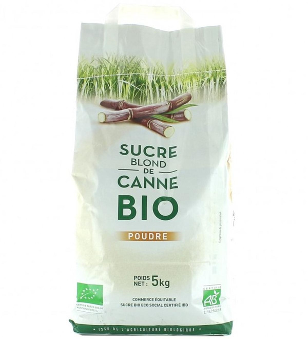 Photo de produit pour Sucre de canne blond équitable sac 5kg PROMO -2€