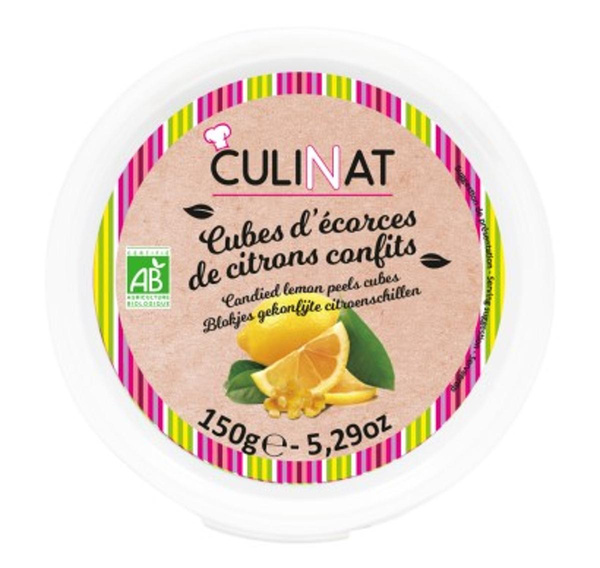 Photo de produit pour Cubes d'écorces de citrons confits 150g