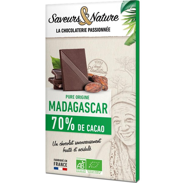 Photo de produit pour Chocolat noir 70% de cacao Madagascar 80g