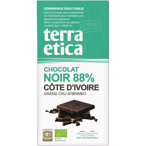 Photo de produit pour Tablette chocolat noir 88% Côte d'Ivoire 100g
