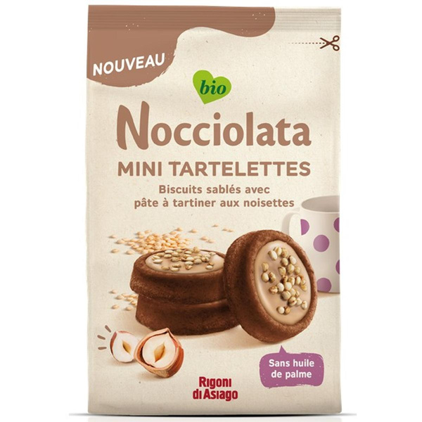 Photo de produit pour Nocciolata mini tartelette bianca, biscuit sablé pâte à tartiner noisette 250g