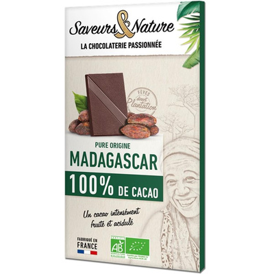 Photo de produit pour Chocolat noir 100% cacao  Madagascar 80g