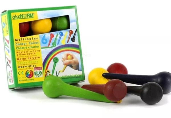 Photo de produit pour Craies à la cire de 6 couleurs