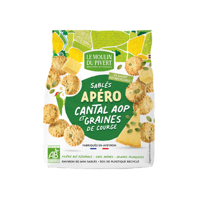 Photo de produit pour Sablés apéro Cantal AOP et graines de courge 100g