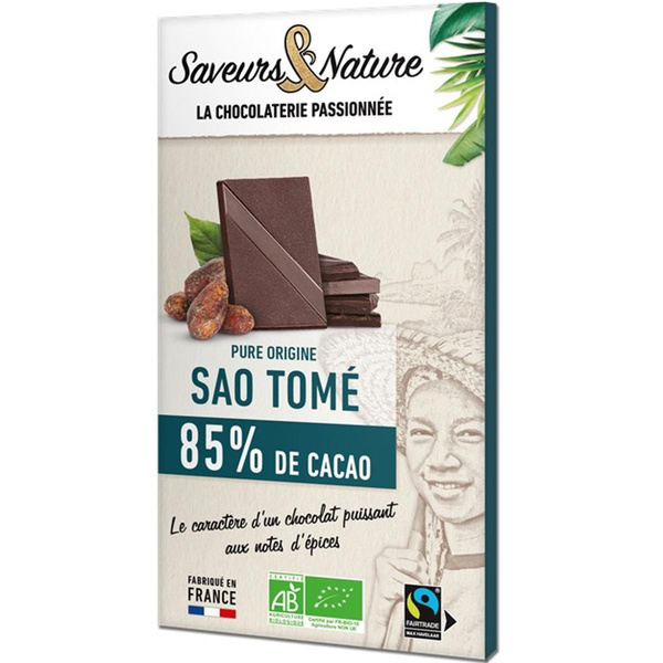 Photo de produit pour Chocolat noir 85% de cacao Sao Tomé 80g