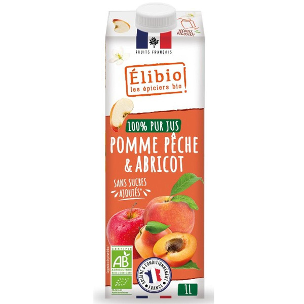 Photo de produit pour Jus de pomme pêche abricot sans sucre ajouté 1l