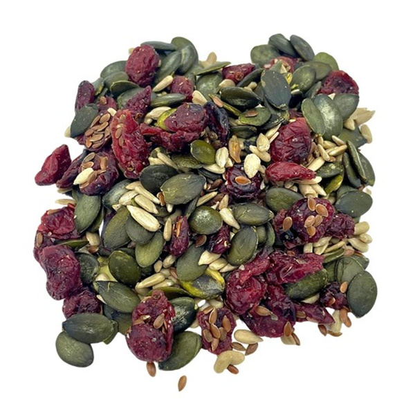 Photo de produit pour Mélange salade - graines de courge, lin, tournesol, cranberrie 200g