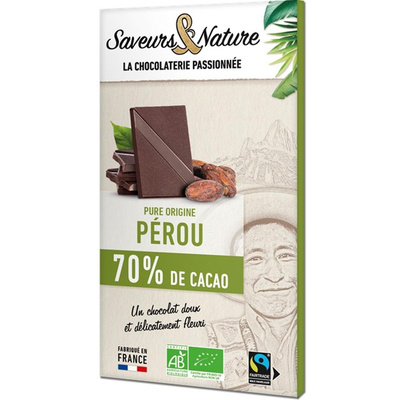 Photo de produit pour Chocolat noir 70% de cacao Pérou 80g