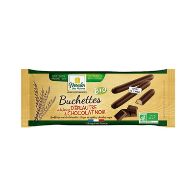 Photo de produit pour Bûchettes d'épeautre 100% au chocolat 150g