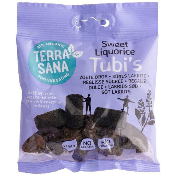 Photo de produit pour Bonbon réglisse sucré, tuby's en sachet 100g