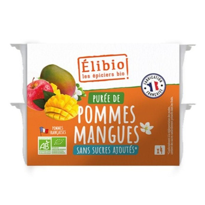 Photo de produit pour Purée de pomme mangue en coupelle 4x100g