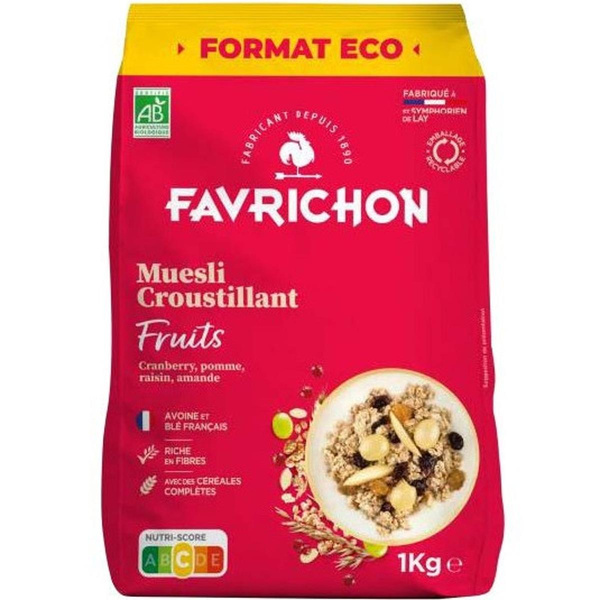Photo de produit pour Muesli croustillant aux fruits 1kg