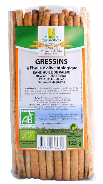 Photo de produit pour Gressins à l’huile d’olive vierge 125g