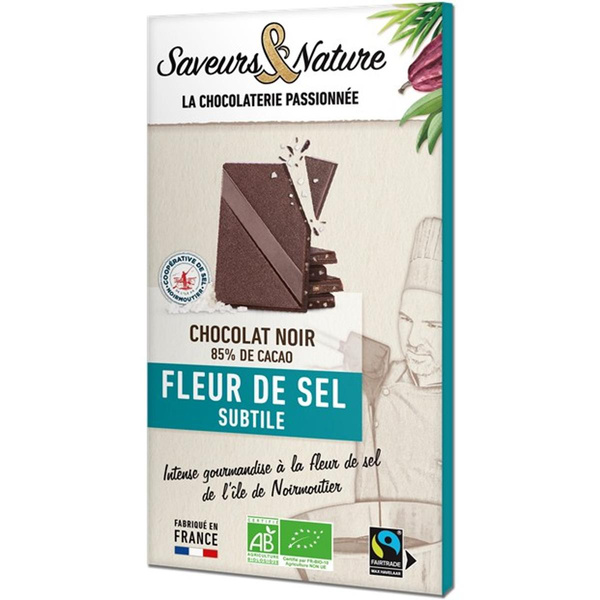 Photo de produit pour Chocolat noir 85% de cacao à la fleur de sel 80g
