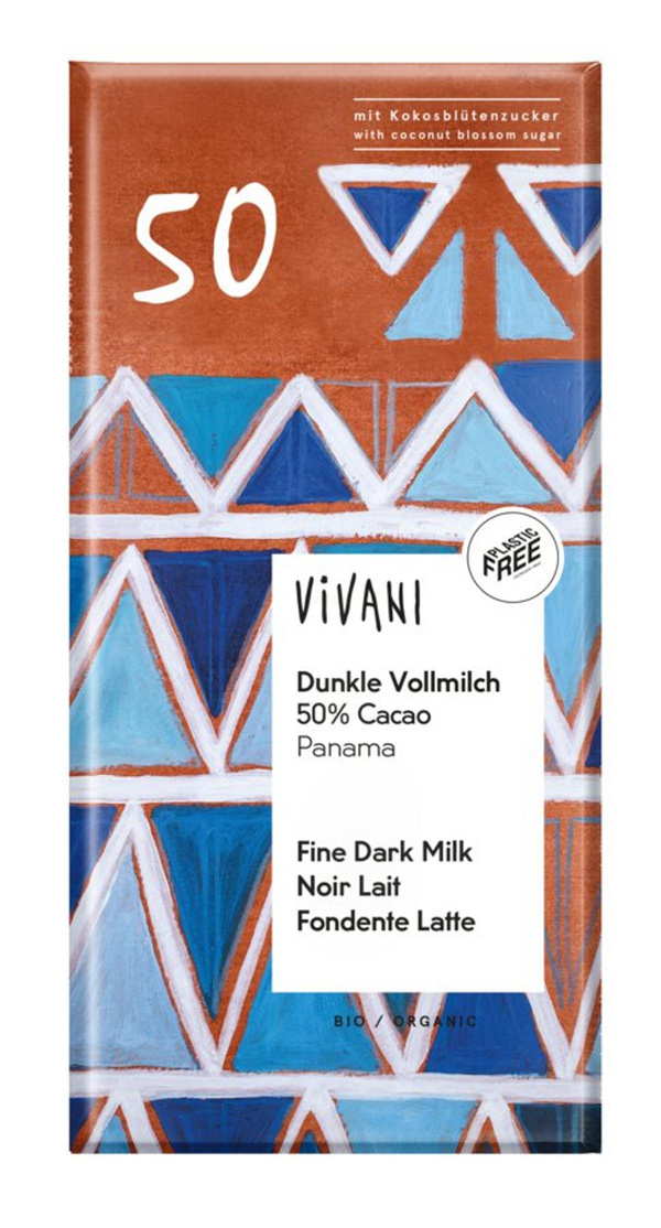 Photo de produit pour Chocolat noir 50% au lait entier Panama 80g