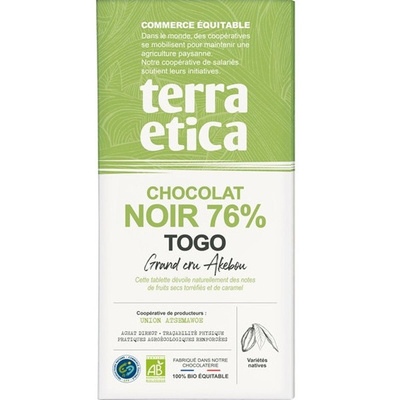 Photo de produit pour Tablette chocolat noir 76% Togo 100g