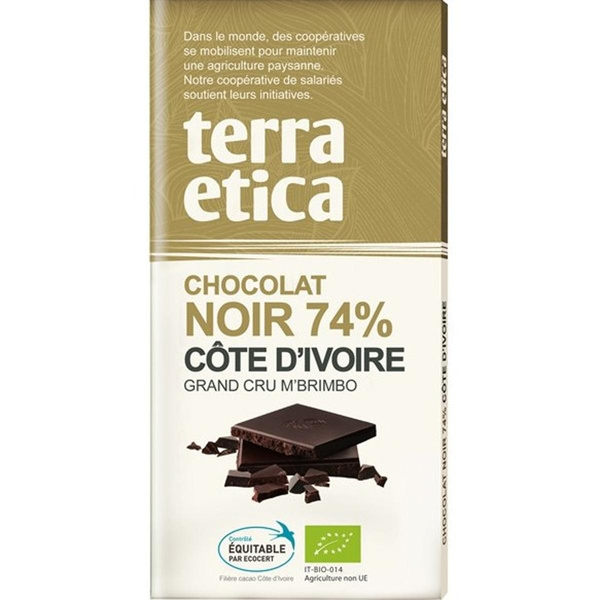 Photo de produit pour Tablette chocolat noir 74% Côte d'Ivoire 100g