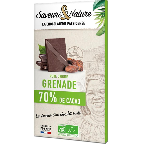 Photo de produit pour Chocolat noir 70% de cacao Grenade 80g