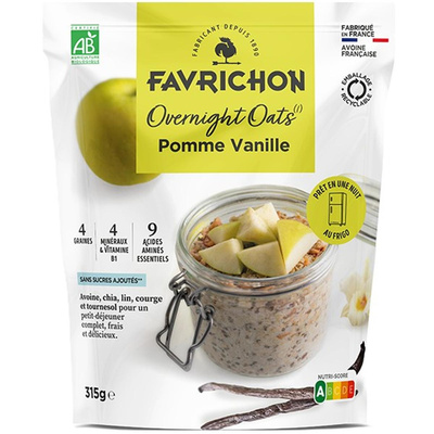 Photo de produit pour Céréales overnight oats pomme vanille 315g